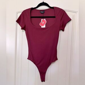 Cider Square Neck Ribbed Bodysuit